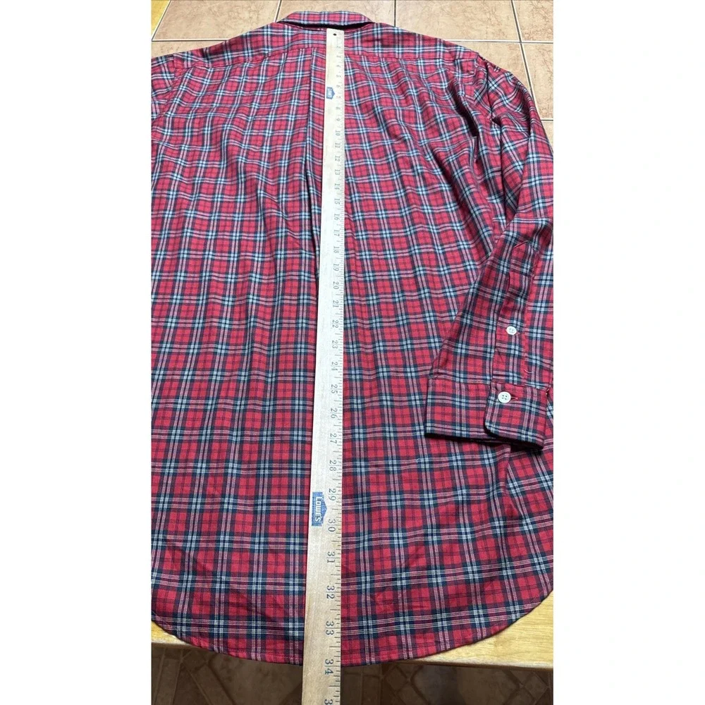 Vintage Ralph Lauren Red Tartan‎ Plaid Shirt Mens Sz Medium Pony Button Down